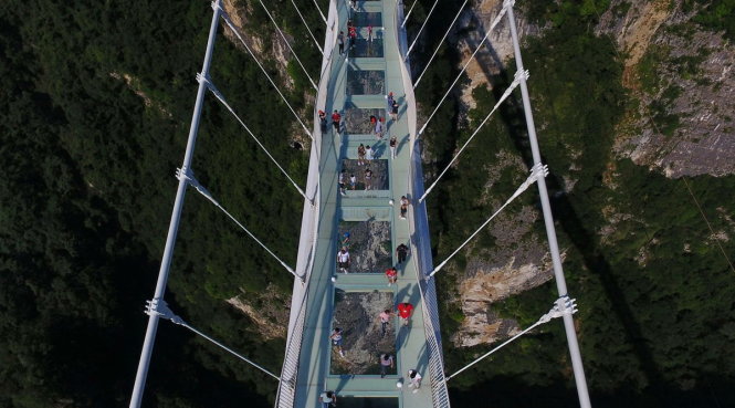 Cây cầu kết nối hai vách núi Avatar - Ảnh: XINHUA