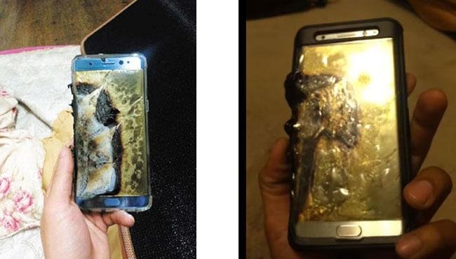 Hình ảnh Galaxy Note 7 sau khi phát nổ. - Nguồn: i4u