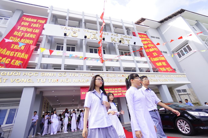 Trường THPT Võ Văn Kiệt trong ngày khánh thành - Ảnh: QUANG ĐỊNH