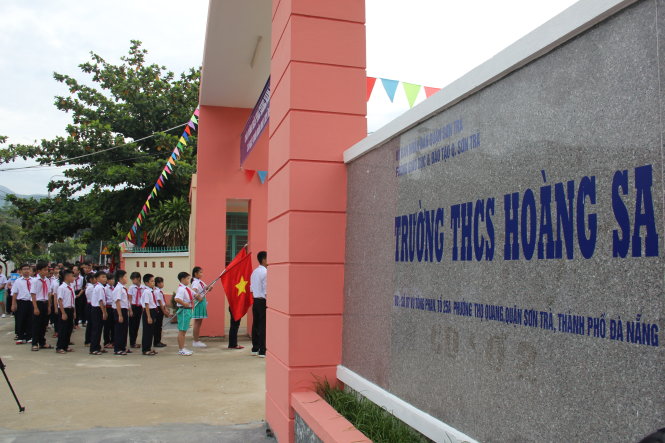 Trường THCS Hoàng Sa bước vào năm học mới - Ảnh: TRƯỜNG TRUNG