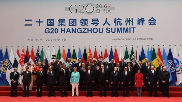 Lãnh đạo từ 20 nền kinh tế lớn của thế giới tham dự hội nghị thượng đỉnh G20 tại Hàng Châu - Ảnh: AFP