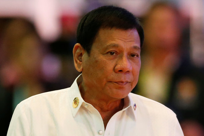 Tổng thống Philippines Rodrigo Duterte tại Hội nghị ASEAN ở Lào - Ảnh: Reuters