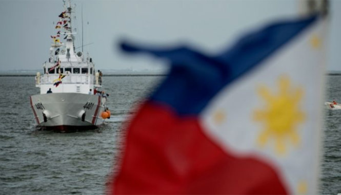 Tháng 8-2016, lần đầu tiên Hải cảnh Philippines nhận được Tàu chiến đa dụng, chiếc BRP Tubbataha - Ảnh: AFP