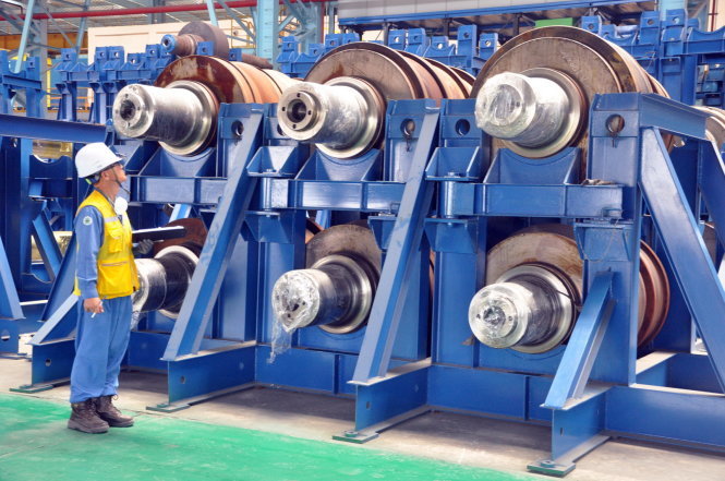 Dây chuyền sản xuất thép tại Nhà máy Posco SS-Vina, huyện Tân Thành, tỉnh Bà Rịa - Vũng Tàu - Ảnh: ĐÔNG HÀ