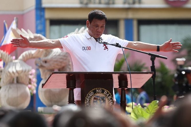 Ông Rodrigo Duterte trở thành tổng thống Philippines sau hơn 20 năm làm thị trưởng thành phố Davao và nổi tiếng với chính sách trấn áp tội phạm mạnh tay - Ảnh: AFP