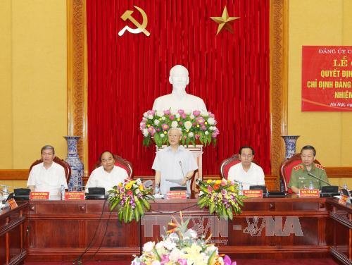 Tổng Bí thư Nguyễn Phú Trọng phát biểu tại buổi lễ. Ảnh TTXVN