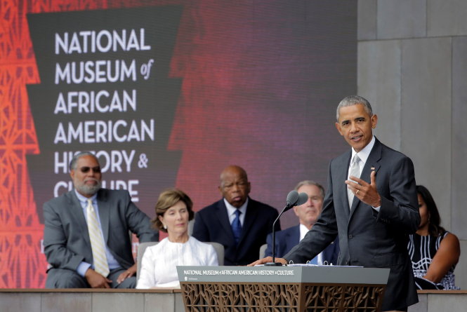 Tổng thống Obama khánh thành Bảo tàng lịch sử Mỹ - Phi 
ngày 24-9 - Ảnh: Reuters