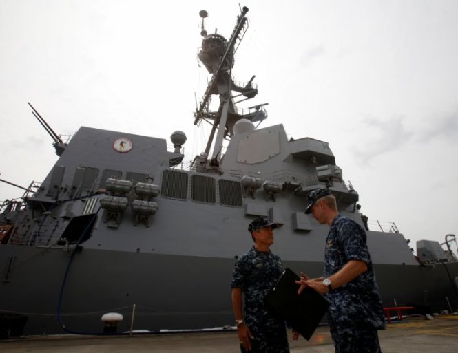 Hải quân Mỹ và Hàn Quốc tham gia cuộc tập trận chung hôm 26-9 với sự hiện diện của USS Spruance (ảnh) - Ảnh: Reuters