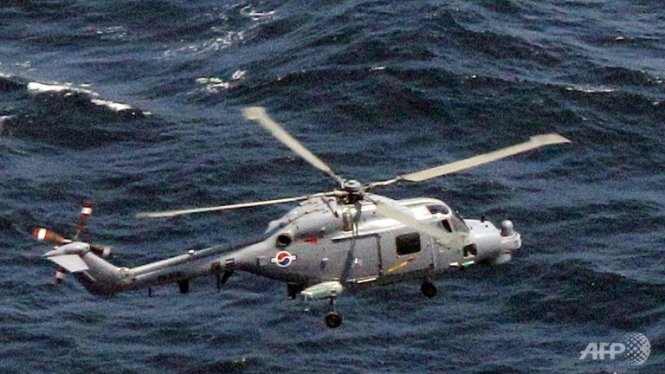 Trực thăng săn ngầm Lynx của Hải quân Hàn Quốc - Ảnh: AFP