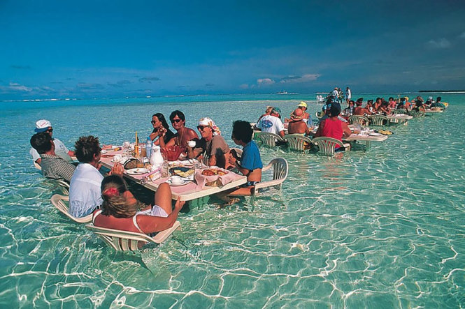 Nhà hàng trên biển ở Bora Bora