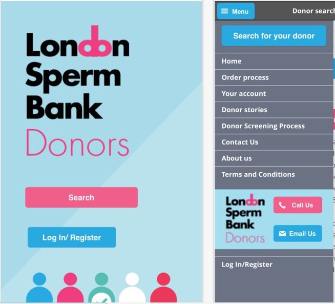 Hình ảnh của ứng dụng trên di động giúp phụ nữ lựa chọn mẫu tinh trùng hiến tại Ngân hàng tinh trùng London - Ảnh: iTunes