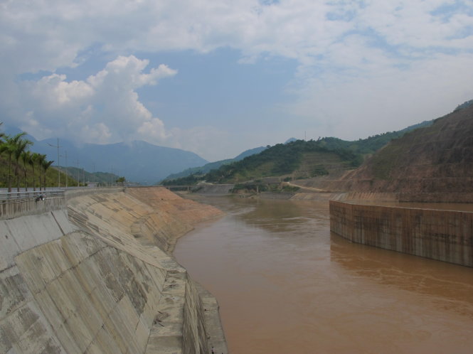 Mặt dưới của Thủy điện Lai Châu - Ảnh: Thanh Bình