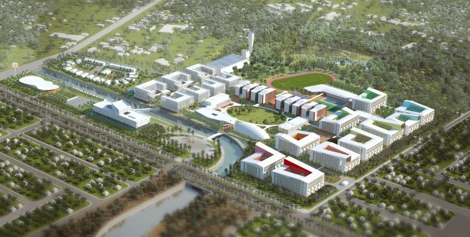Phối cảnh khuôn viên mới của Trường ĐH Việt Đức - Ảnh: TCC