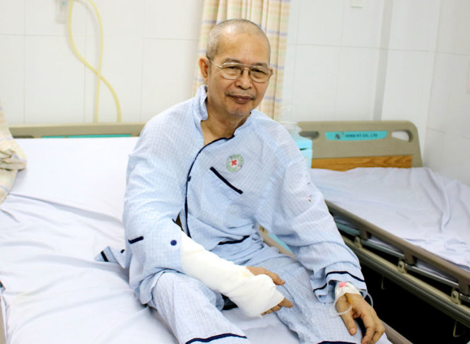 Sư thầy Nguyễn Văn Mạo - một trong những nạn nhân bị chém trọng thương - Ảnh: TÂM ĐỨC