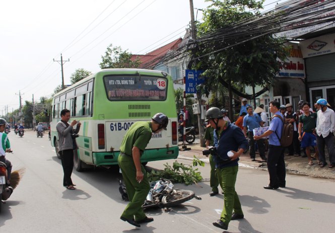 Hiện trường vụ tai nạn - Ảnh: XUÂN AN