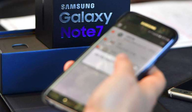 Điện thoại Samsung Note 7 - Ảnh: AFP