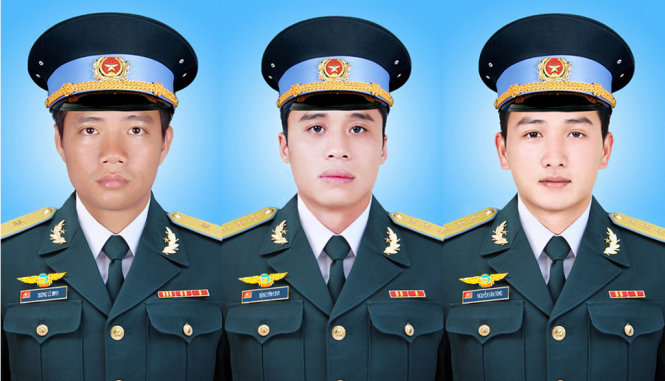 Từ trái sang: Thiếu tá Dương Lê Minh, Thượng úy Đặng Dình Duy và Thượng úy Nguyễn Văn Tùng - Ảnh: Cổng thông tin điện tử Bộ quốc phòng