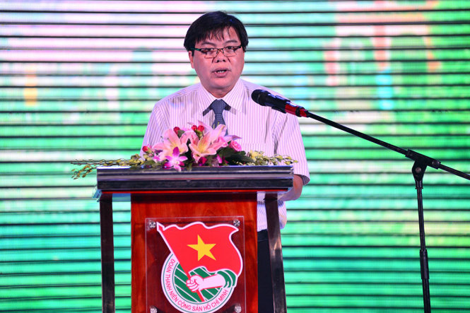 Ông Tăng Hữu Phong - Tổng Biên tập báo Tuổi Trẻ phát biểu tại buổi lễ - Ảnh: DUYÊN PHAN