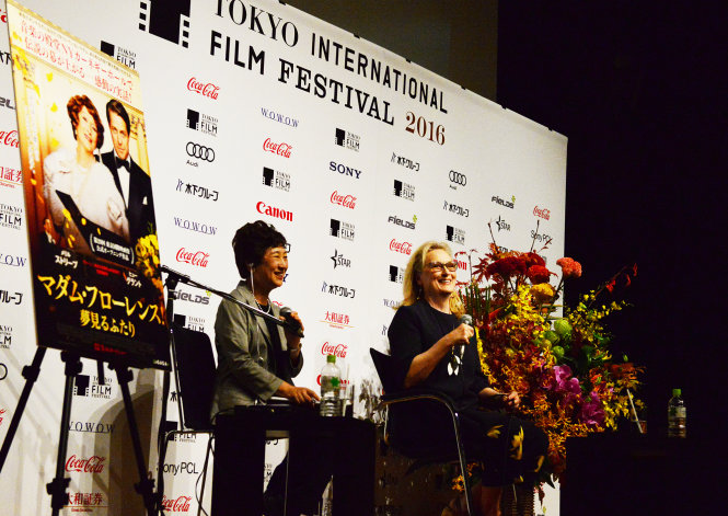 Meryl Streep giao lưu tại LHP Tokyo 2016 ngày 24-10 - Ảnh: Ken K.