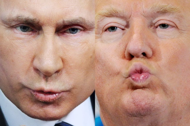 Tổng thống Nga Vladimir Putin và ứng viên Tổng thống Mỹ Donald Trump - Ảnh: AFP