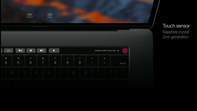 Touch Bar và Touch ID có mặt trong MacBook Pro mới
