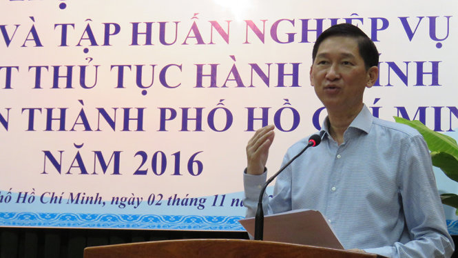 Ông Trần Vĩnh Tuyến tại hội nghị - Ảnh: ÁI NHÂN