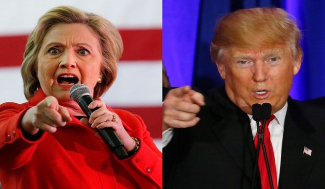Lần đầu tiên kể từ tháng 5 năm nay, ông Trump vượt qua bà Clinton về tỉ lệ ủng hộ của cử tri trong kết quả thăm dò dư luận - Ảnh: Getty Images