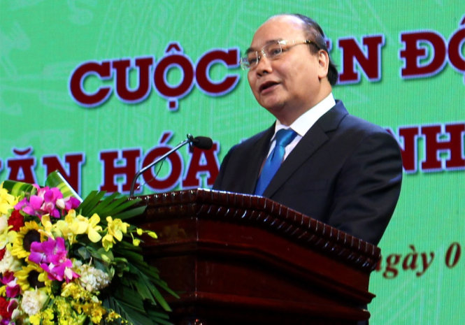 Thủ tướng Nguyễn Xuân Phúc phát biểu tại lễ phát động - Ảnh: T.T
