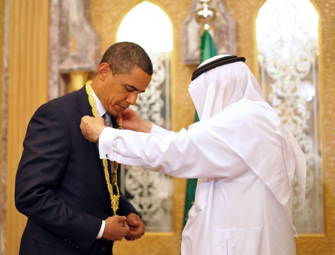 Abdullah bin Abdul et le président Barack Obama, le 3 juin 2009