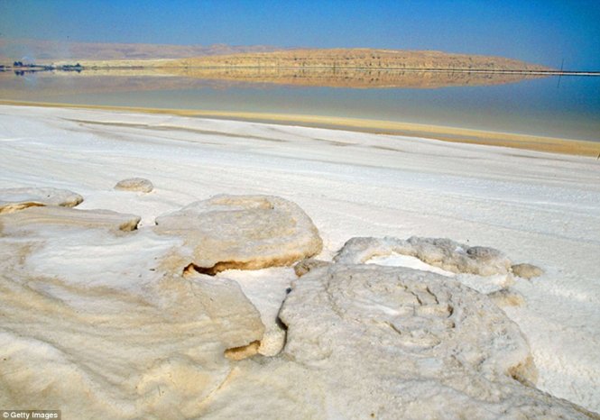 Mực nước ở Biển Chết đang giảm đi 1 mét mỗi năm - Ảnh: Daily Mail