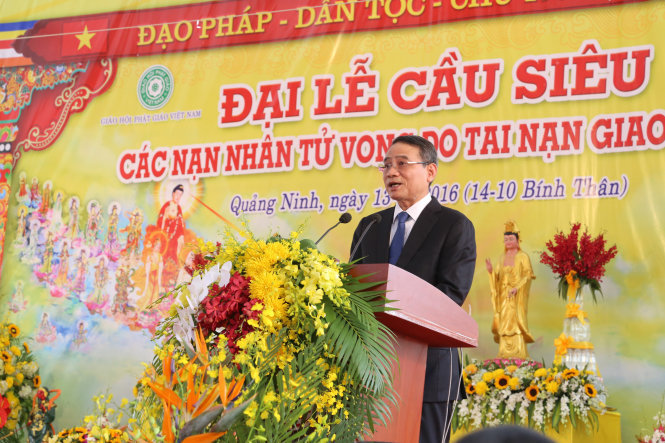 Bộ trưởng bộ GTVT Trương Quang Nghĩa phát biểu tại buổi lễ - Ảnh: Nguyễn Hưng