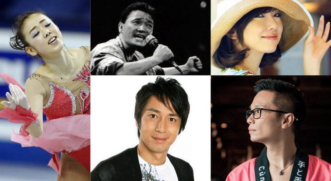 Đoàn nghệ sĩ Nhật trình diễn tại lễ hội: Fumie Suguri, Ito Takio, Shimatani Hitomi, Tokui Yoshimi và Hải Triều (từ trái qua, từ trên xuống) - Ảnh: Nguyễn Chung Tú, trang web nghệ sĩ