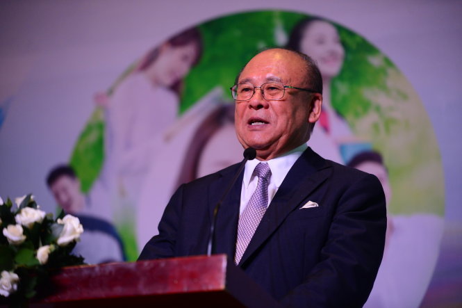 Ông Tsutomu Takebe (cựu bộ trưởng Bộ Nông nghiệp, lâm nghiệp, thủy sản Nhật Bản, Trưởng ban tổ chức Lễ hội Nhật Bản - Việt Nam) - Ảnh: QUANG ĐỊNH