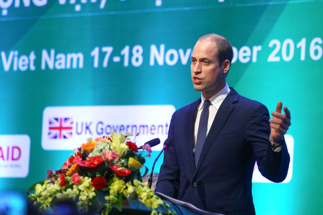 Hoàng tử Anh William phát biểu tại hội nghị - Ảnh: NGUYỄN KHÁNH