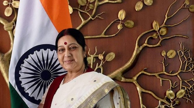 Nữ ngoại trưởng Sushma Swaraj - Ảnh: PTI