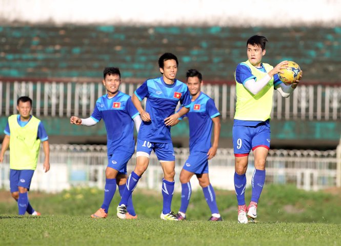 Các cầu thủ VN được dự đoán sẽ có điểm trước chủ nhà Myanmar. Ảnh: N.K