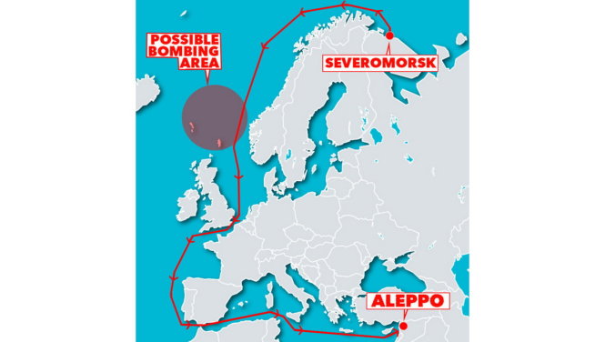 Hải trình tàu sân bay Đô đốc Kuznetsov từ Nga đến Syria - Nguồn: The Sun - Đồ họa: TẤN ĐẠT