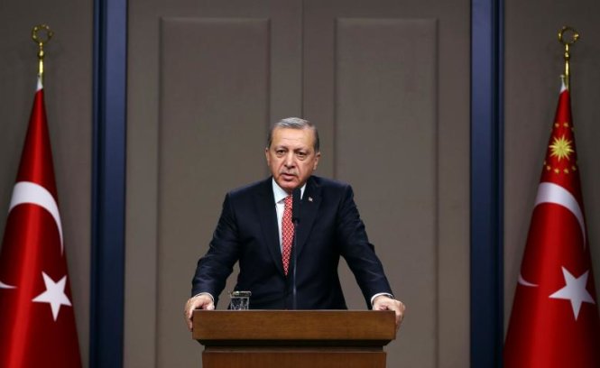 Tổng thống Thổ Nhĩ Kỳ Tayyip Erdogan phát biểu tại một cuộc họp báo tại Ankara, Thổ Nhĩ Kỳ - Ảnh: Reuters