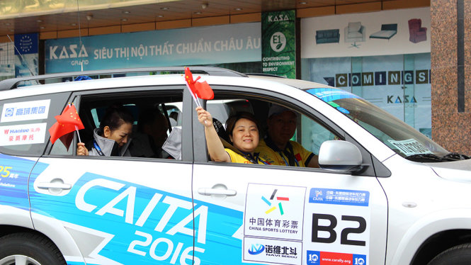Đoàn đua xe có mặt tại chặng đua đầu tiên Việt Nam - Ảnh: HÀ THANH