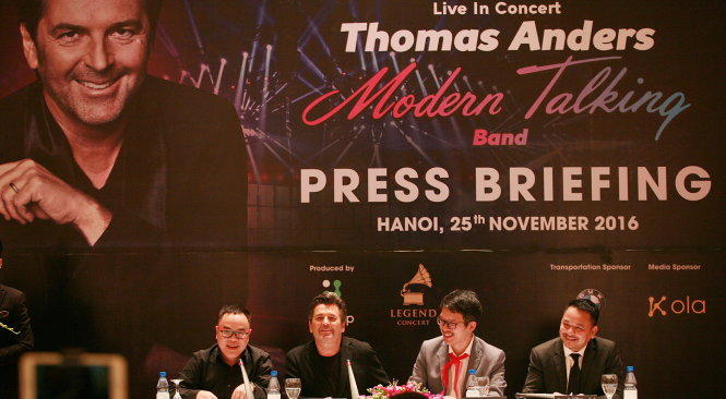 Thomas Anders tại cuộc họp báo chiều 25-11 - Ảnh: NAM TRẦN