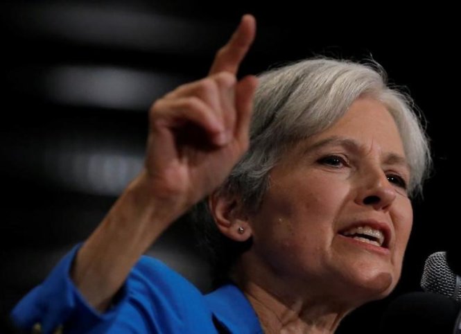 Ứng cử viên tổng thống Đảng Xanh, bà Jill Stein, trong một lần phát biểu tại Chicago, bang Illinois- Ảnh: Reuters