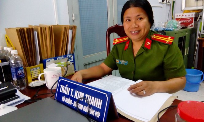 Nữ trung tá Trần Thị Kim Thanh - khắc tinh của các đối tượng có án truy nã - Ảnh: B.D.