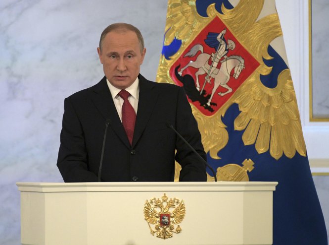 Đây là lần thứ 13 ông Putin đọc thông điệp liên bang - Ảnh: Reuters