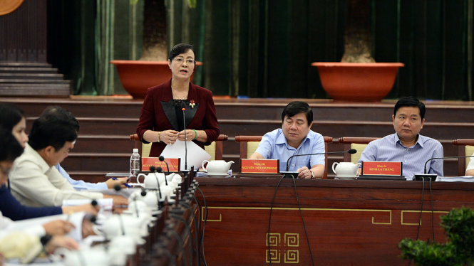Bà nguyễn Thị Quyết Tâm, Chủ tich HĐND TP.HCM Chủ trì buổi thảo luận -  Ảnh Tự Trung
