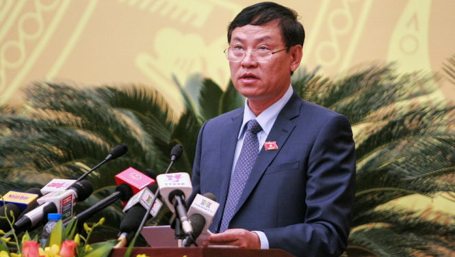 Chánh án Tòa án nhân dân thành phố Hà Nội Nguyễn Hữu Chính cho biết quí 1-2017 tập trung xét xử nhiều vụ án lớn được Ban chỉ đạo trung ương phòng chống tham nhũng quan tâm, chỉ đạo - Ảnh: NAM TRẦN