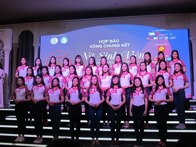 30 thí sinh lọt vào vòng chung kết Nữ sinh viên Việt Nam duyên dáng- ảnh: H.Lê
