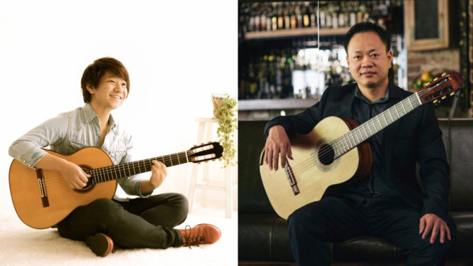Nghệ sĩ Nhật Naoki Ikuta (trái) và nghệ sĩ guitar Úc gốc Việt Lê Hoàng Minh sẽ biểu diễn tại Festival guitar quốc tế Sài Gòn 2016 - Ảnh: BTC