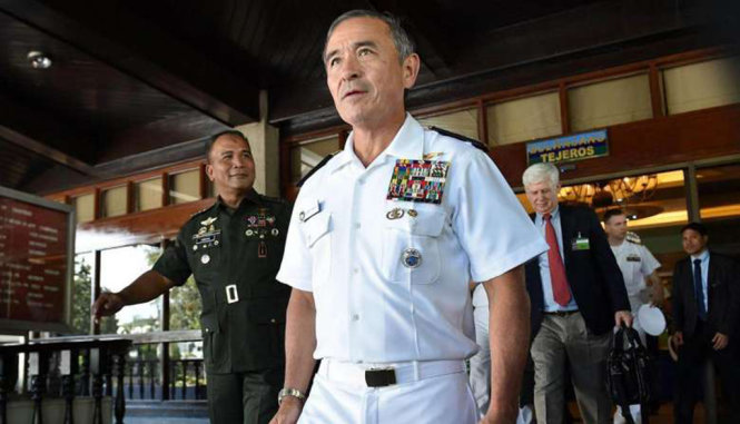 Chỉ huy Hạm đội Thái Bình Dương, đô đốc Harry Harris - Ảnh: AFP