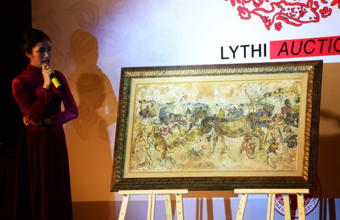 Bức tranh của danh họa Indonesia AFFANDI được nêu giá khởi điểm 180.0000 USD - Ảnh: DUYÊN PHAN