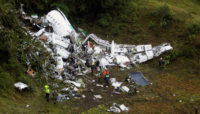 Vụ tai nạn máy bay tại Colombia ngày 29-11 làm 71 người chết - Ảnh: Reuters